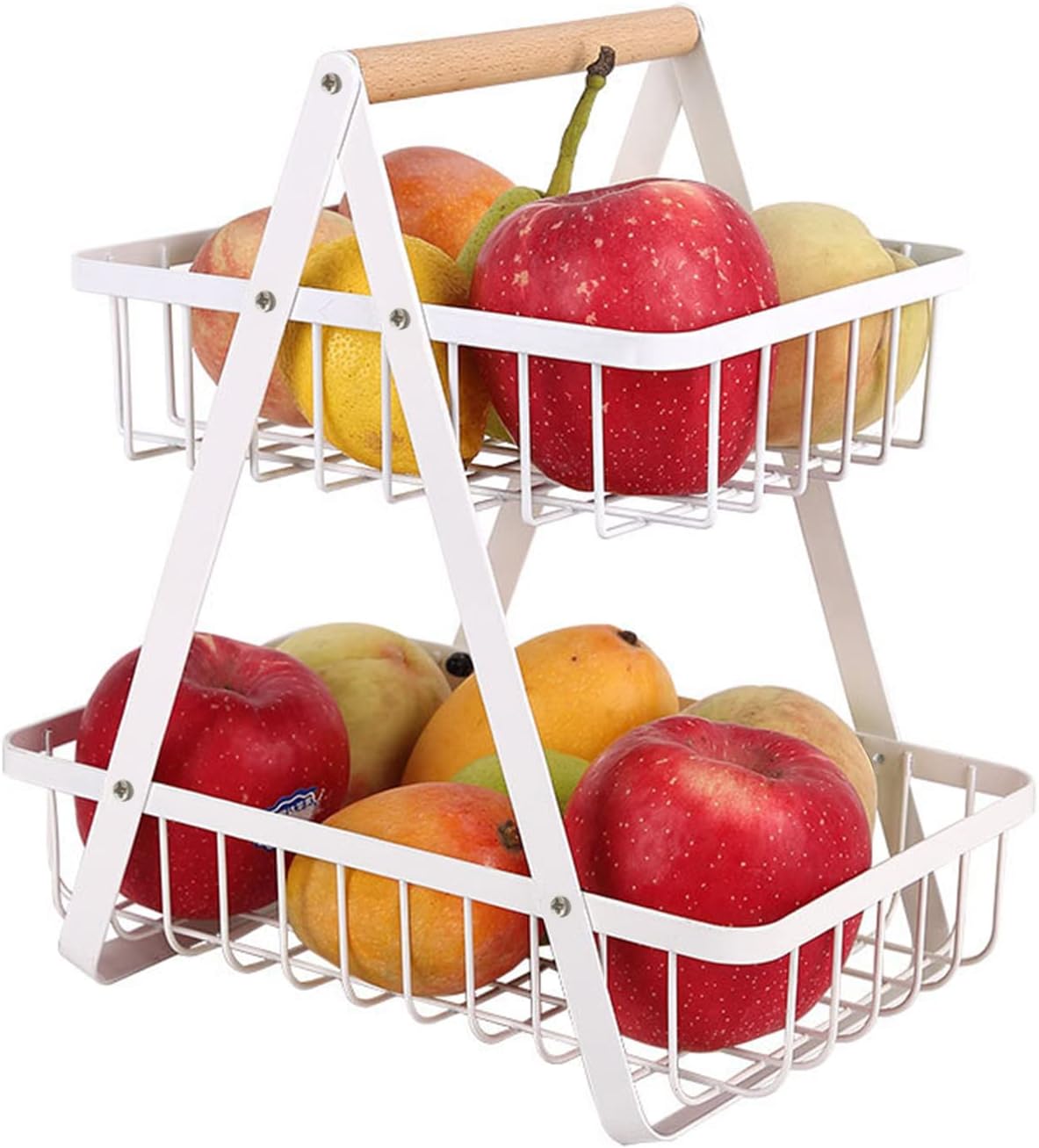 Detachable 2-Tier Fruit Basket, Vegetable Rack & Fruit Bowl Holder for Kitchen