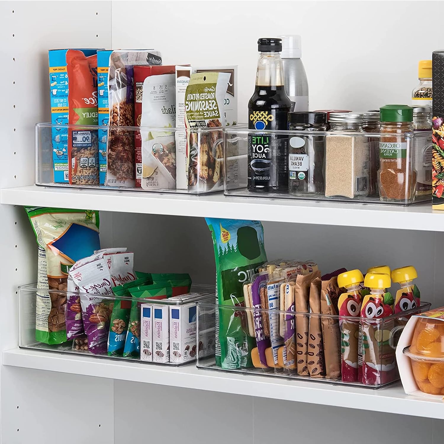Fridge Storage Organiser, 6 Pack (3 Sizes), Stackable for Pantry, Freezer, Cabinet, Drawer - Image 4